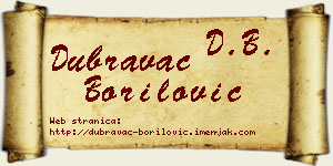 Dubravac Borilović vizit kartica